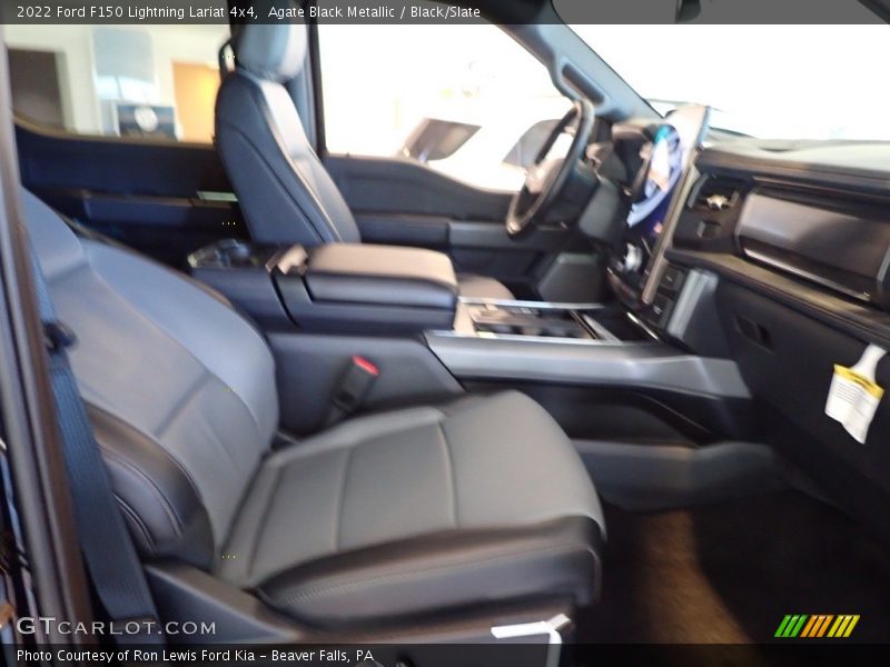 Agate Black Metallic / Black/Slate 2022 Ford F150 Lightning Lariat 4x4