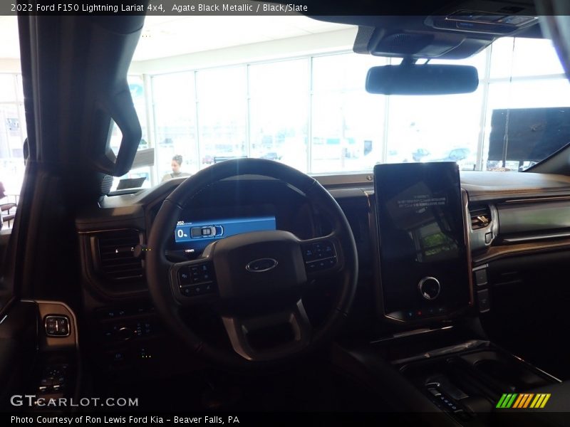 Agate Black Metallic / Black/Slate 2022 Ford F150 Lightning Lariat 4x4