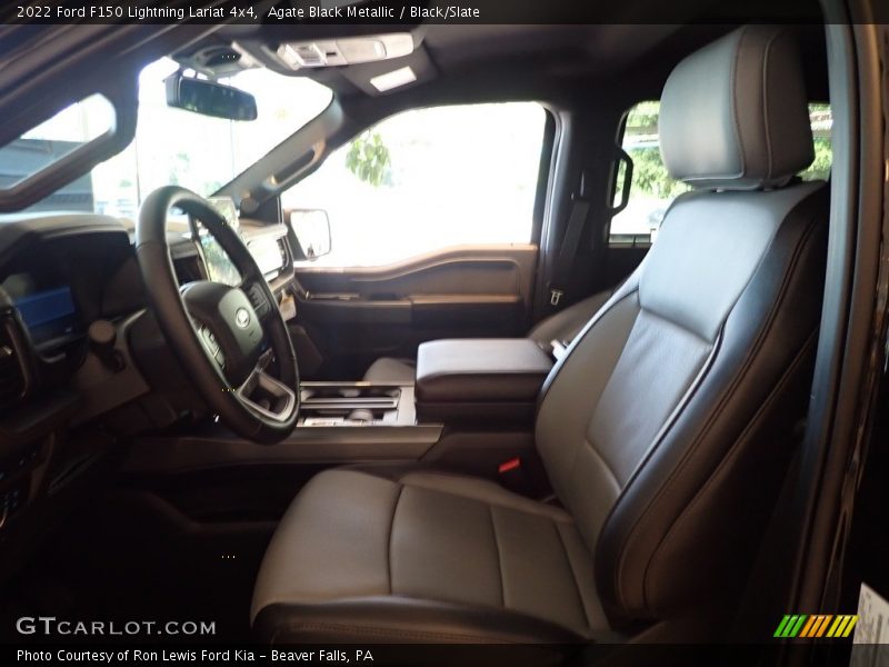 Agate Black Metallic / Black/Slate 2022 Ford F150 Lightning Lariat 4x4