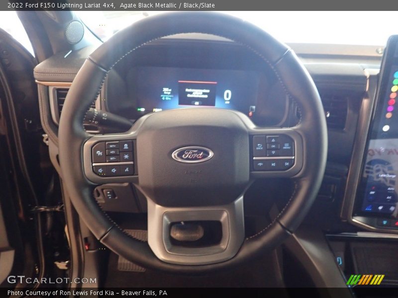 Agate Black Metallic / Black/Slate 2022 Ford F150 Lightning Lariat 4x4