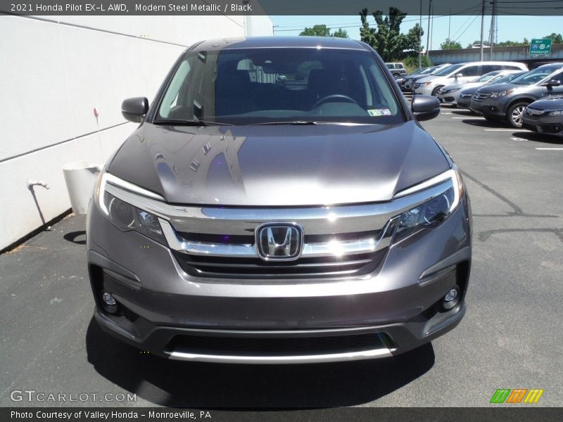 Modern Steel Metallic / Black 2021 Honda Pilot EX-L AWD