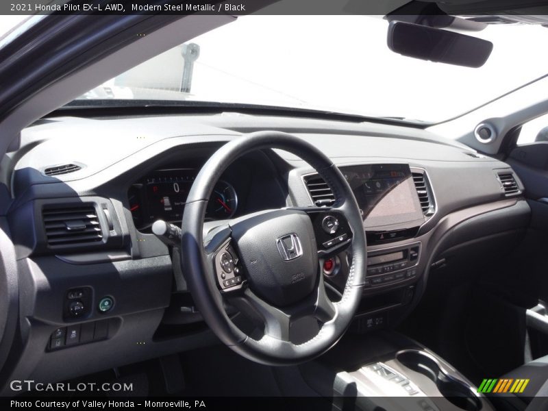 Modern Steel Metallic / Black 2021 Honda Pilot EX-L AWD