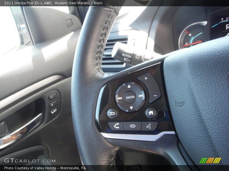 Modern Steel Metallic / Black 2021 Honda Pilot EX-L AWD