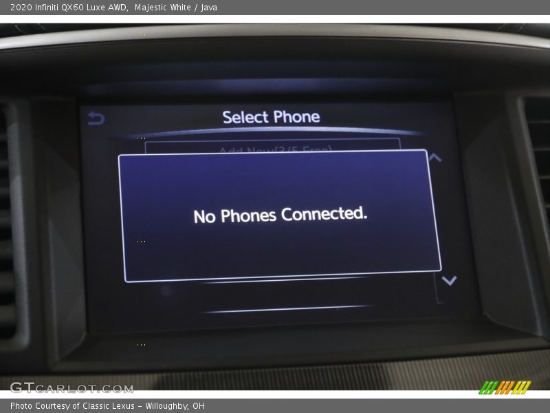 Majestic White / Java 2020 Infiniti QX60 Luxe AWD