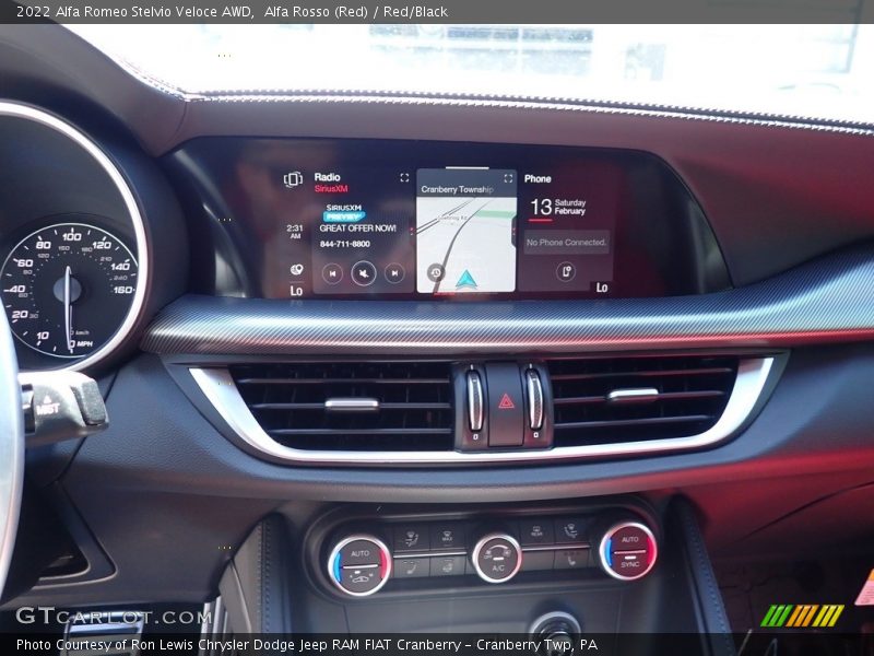 Controls of 2022 Stelvio Veloce AWD