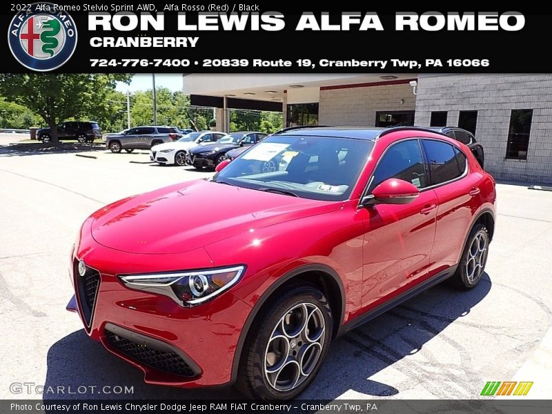 Alfa Rosso (Red) / Black 2022 Alfa Romeo Stelvio Sprint AWD