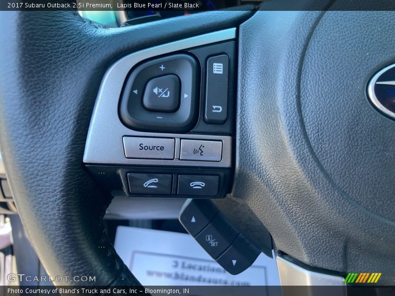 Lapis Blue Pearl / Slate Black 2017 Subaru Outback 2.5i Premium