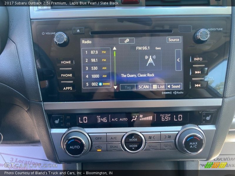 Lapis Blue Pearl / Slate Black 2017 Subaru Outback 2.5i Premium