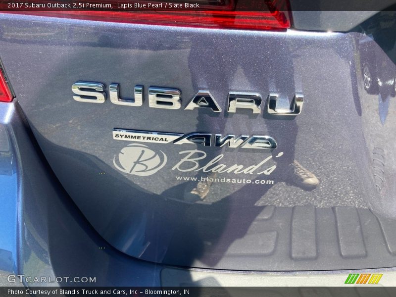 Lapis Blue Pearl / Slate Black 2017 Subaru Outback 2.5i Premium
