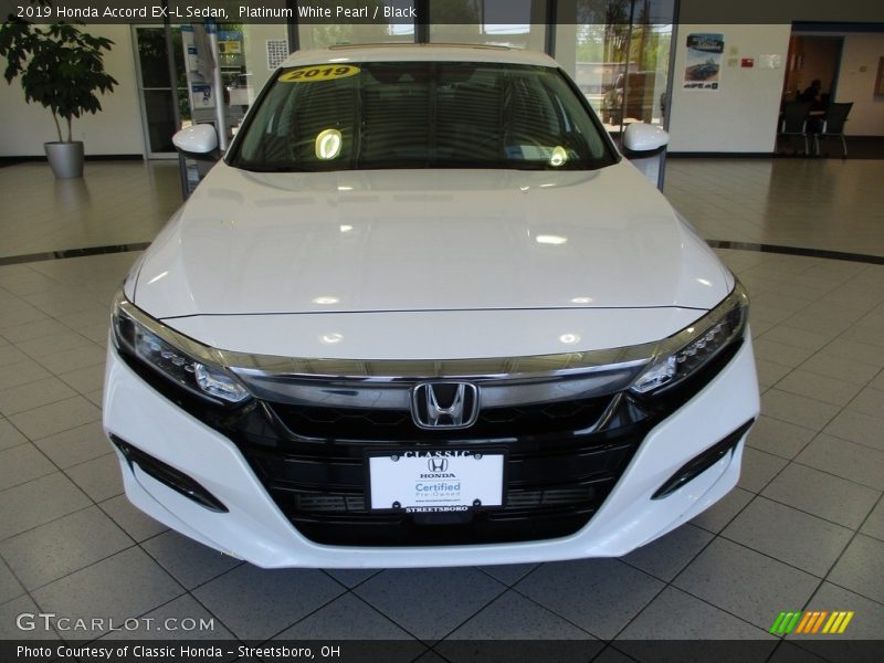 Platinum White Pearl / Black 2019 Honda Accord EX-L Sedan