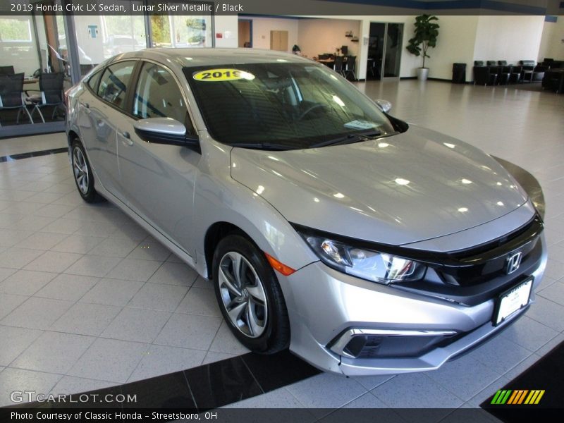 Lunar Silver Metallic / Black 2019 Honda Civic LX Sedan