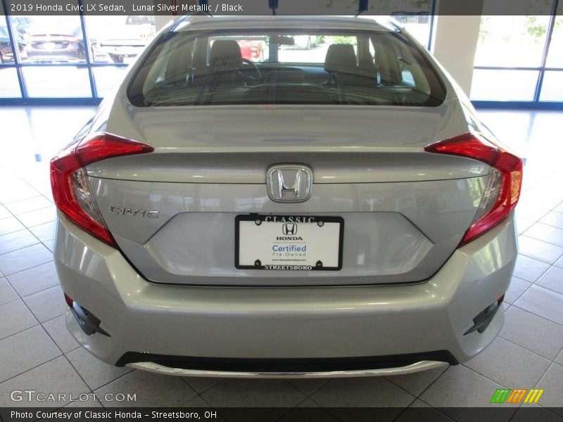 Lunar Silver Metallic / Black 2019 Honda Civic LX Sedan