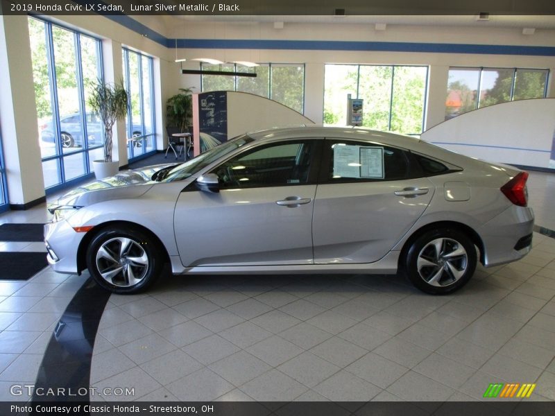 Lunar Silver Metallic / Black 2019 Honda Civic LX Sedan