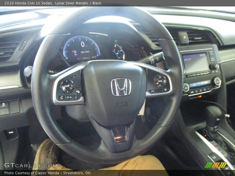 Lunar Silver Metallic / Black 2019 Honda Civic LX Sedan