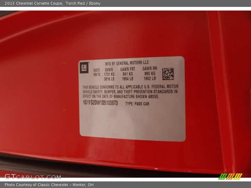 Torch Red / Ebony 2013 Chevrolet Corvette Coupe