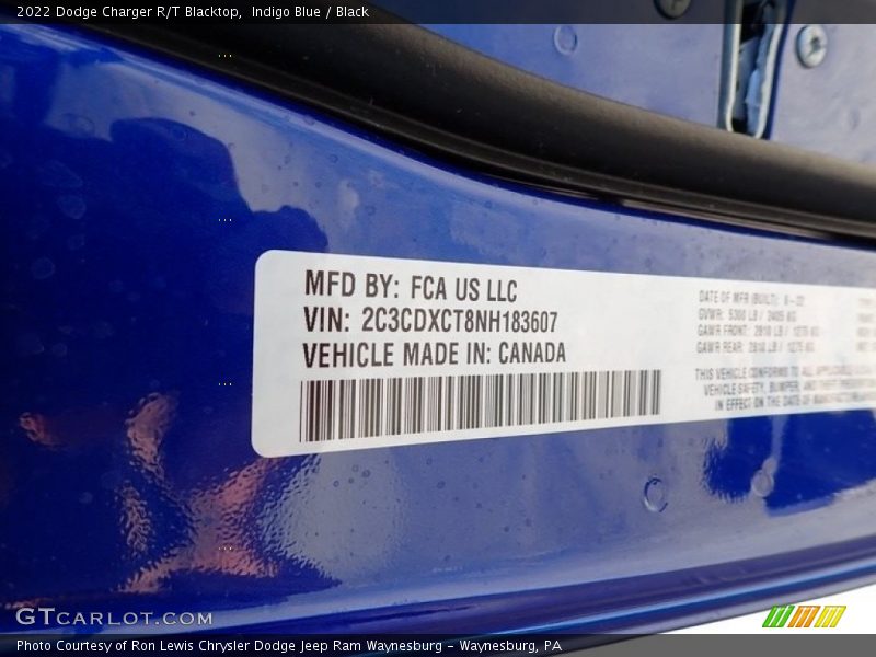 Indigo Blue / Black 2022 Dodge Charger R/T Blacktop