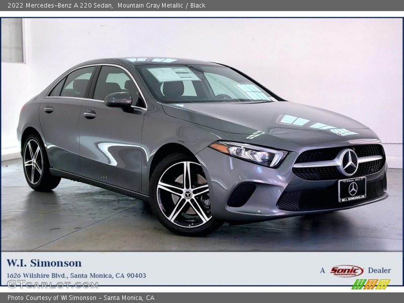 Mountain Gray Metallic / Black 2022 Mercedes-Benz A 220 Sedan