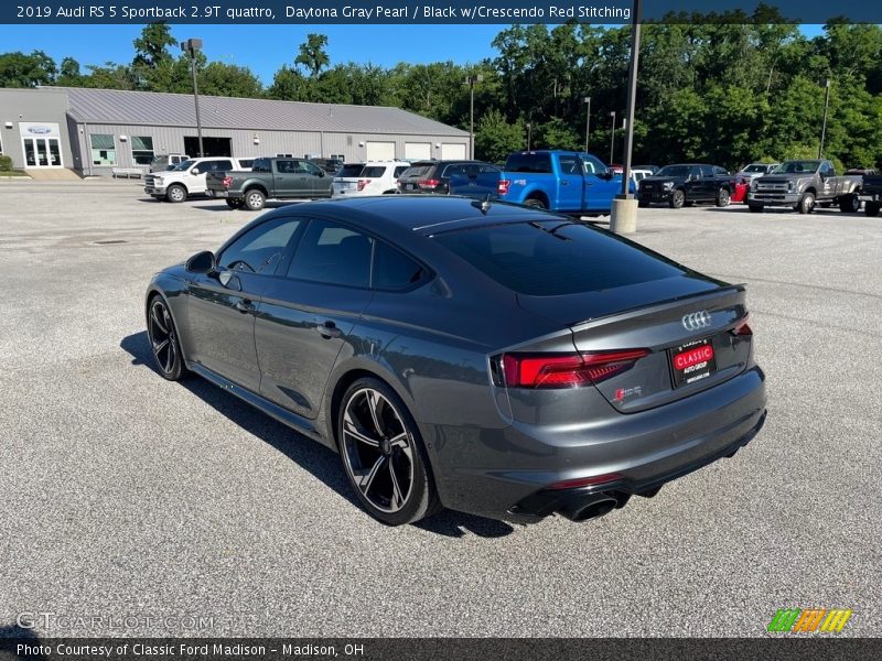 Daytona Gray Pearl / Black w/Crescendo Red Stitching 2019 Audi RS 5 Sportback 2.9T quattro