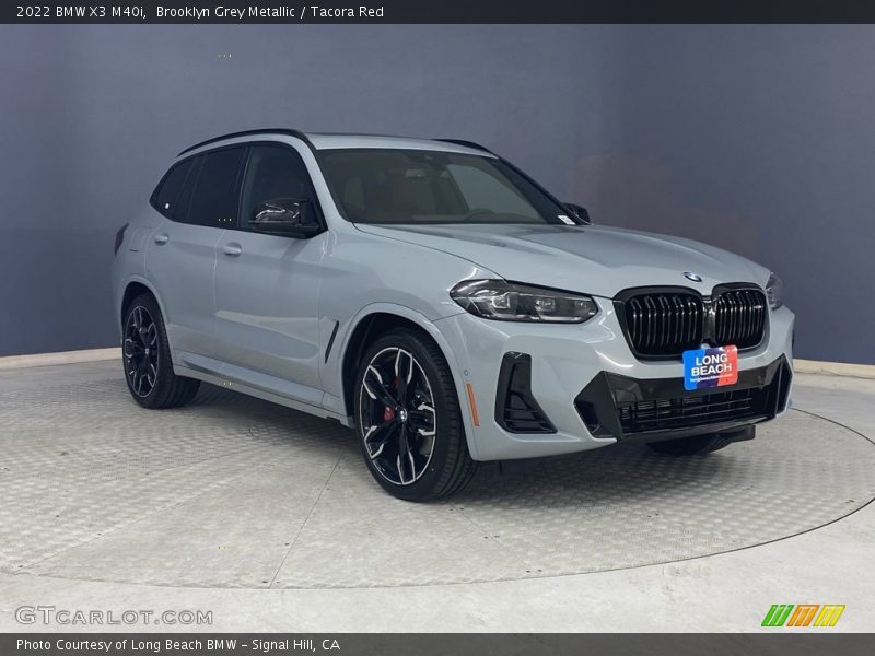 Brooklyn Grey Metallic / Tacora Red 2022 BMW X3 M40i