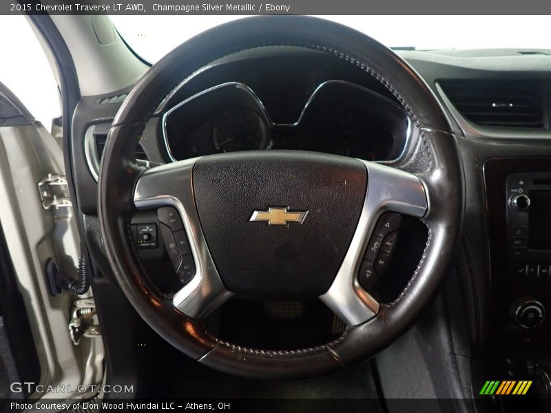 Champagne Silver Metallic / Ebony 2015 Chevrolet Traverse LT AWD