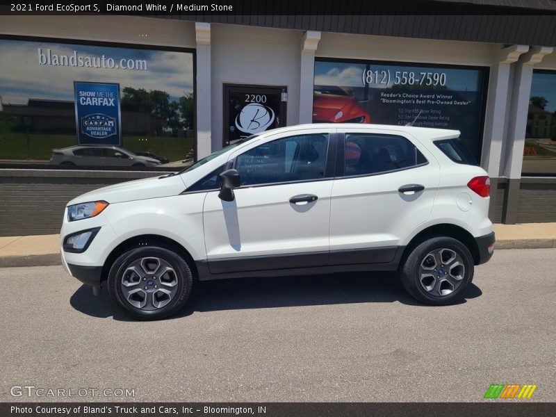 Diamond White / Medium Stone 2021 Ford EcoSport S