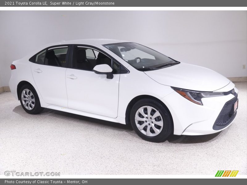 Super White / Light Gray/Moonstone 2021 Toyota Corolla LE