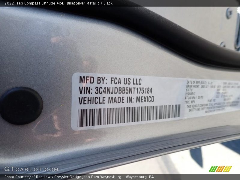 Billet Silver Metallic / Black 2022 Jeep Compass Latitude 4x4