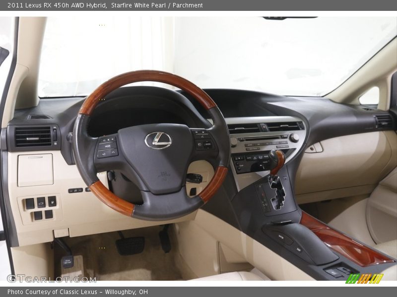 Starfire White Pearl / Parchment 2011 Lexus RX 450h AWD Hybrid
