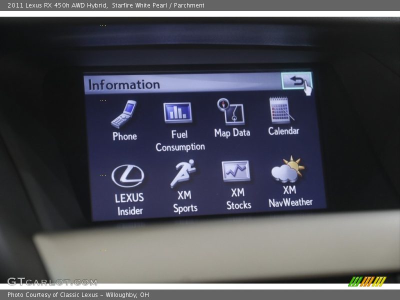 Starfire White Pearl / Parchment 2011 Lexus RX 450h AWD Hybrid