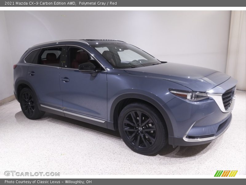 Polymetal Gray / Red 2021 Mazda CX-9 Carbon Edition AWD