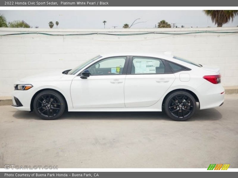 Platinum White Pearl / Black 2022 Honda Civic Sport Sedan