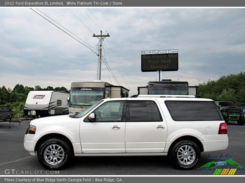 White Platinum Tri-Coat / Stone 2012 Ford Expedition EL Limited