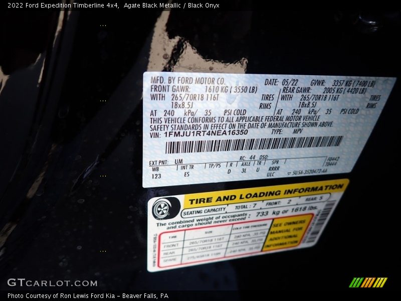 Agate Black Metallic / Black Onyx 2022 Ford Expedition Timberline 4x4
