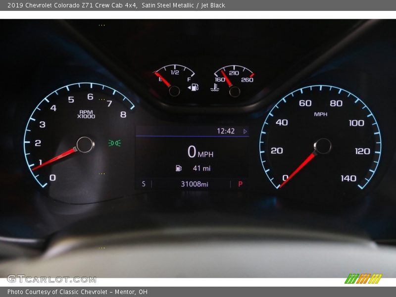 Satin Steel Metallic / Jet Black 2019 Chevrolet Colorado Z71 Crew Cab 4x4