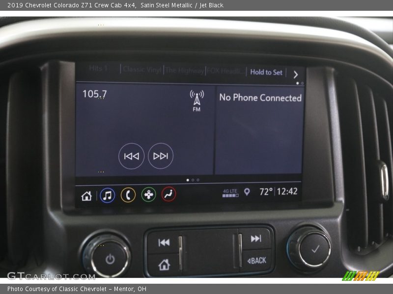 Satin Steel Metallic / Jet Black 2019 Chevrolet Colorado Z71 Crew Cab 4x4