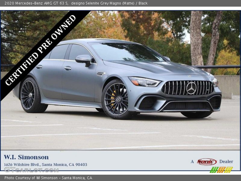designo Selenite Grey Magno (Matte) / Black 2020 Mercedes-Benz AMG GT 63 S