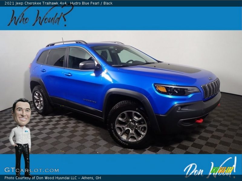 Hydro Blue Pearl / Black 2021 Jeep Cherokee Traihawk 4x4