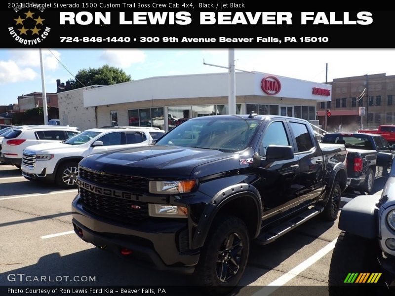 Black / Jet Black 2021 Chevrolet Silverado 1500 Custom Trail Boss Crew Cab 4x4