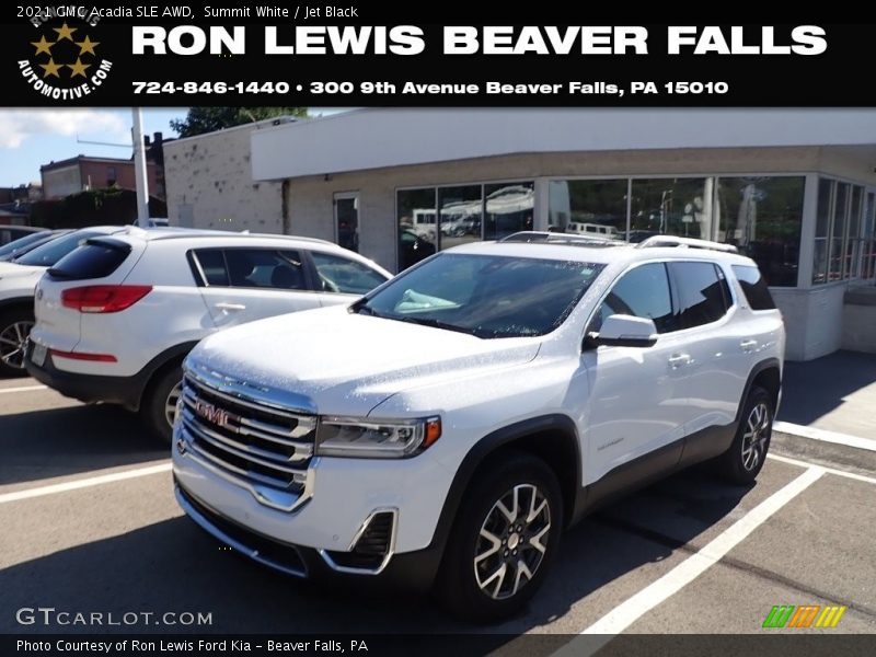 Summit White / Jet Black 2021 GMC Acadia SLE AWD