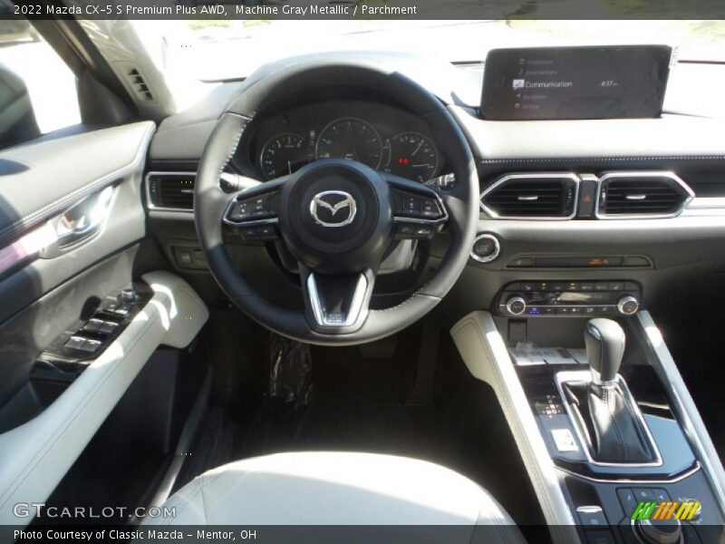 Machine Gray Metallic / Parchment 2022 Mazda CX-5 S Premium Plus AWD