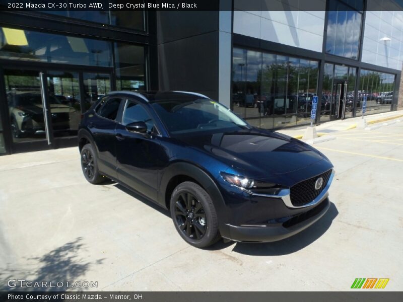 Deep Crystal Blue Mica / Black 2022 Mazda CX-30 Turbo AWD