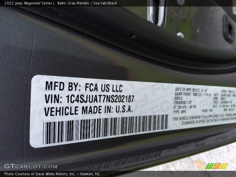 Baltic Gray Metallic / Sea Salt/Black 2022 Jeep Wagoneer Series I