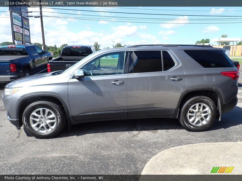 Satin Steel Metallic / Jet Black 2019 Chevrolet Traverse LT AWD