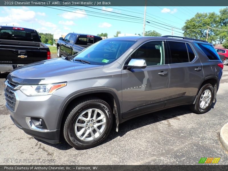 Satin Steel Metallic / Jet Black 2019 Chevrolet Traverse LT AWD