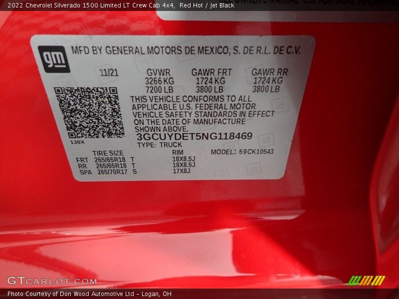 Red Hot / Jet Black 2022 Chevrolet Silverado 1500 Limited LT Crew Cab 4x4