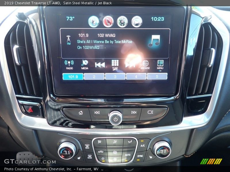 Satin Steel Metallic / Jet Black 2019 Chevrolet Traverse LT AWD