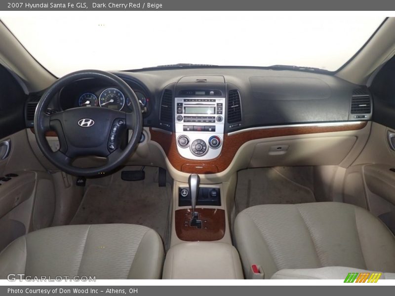 Dark Cherry Red / Beige 2007 Hyundai Santa Fe GLS
