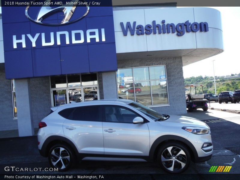 Molten Silver / Gray 2018 Hyundai Tucson Sport AWD