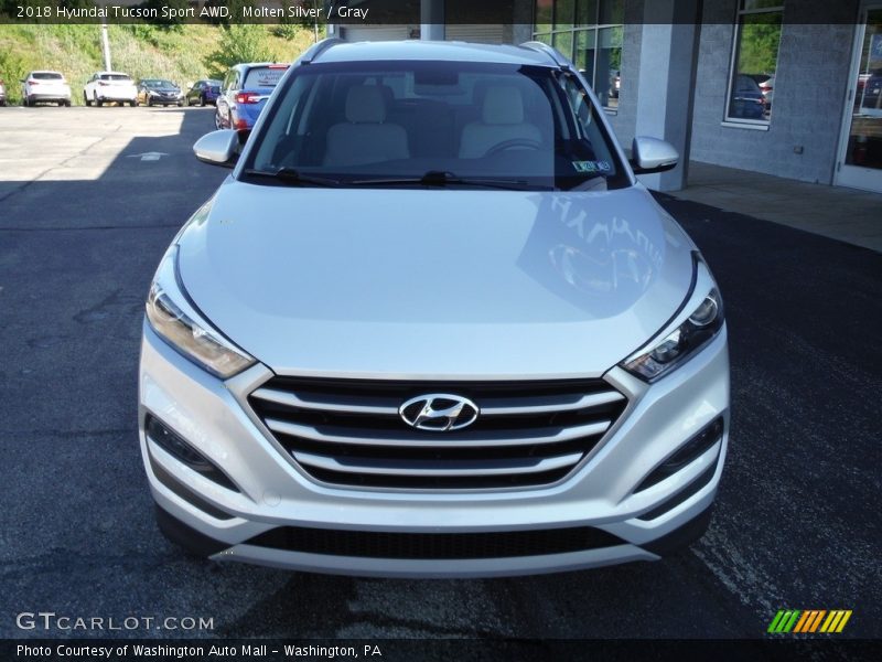 Molten Silver / Gray 2018 Hyundai Tucson Sport AWD