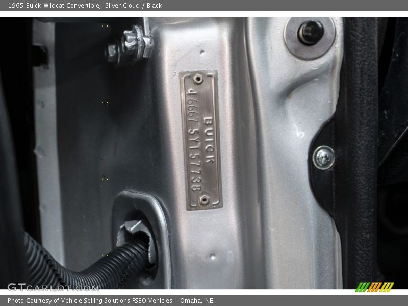 Info Tag of 1965 Wildcat Convertible